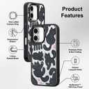 MOSNOVO Magnetic Case for iPhone 16, 10ft Military-Grade Protection, Compatible with Magsafe, Shockproof Phone Case for iPhone 16 - Black Fluffy Cat - Clear Black