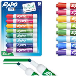 EXPO Low Odor Dry Erase Markers Chisel Tip Assorted Colors 8 Count