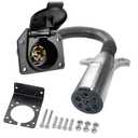 7 Pin Circular to 7 Way RV Vehicle Trailer Adapter Converter,7 Core Electrical Connector,Vehicle Adapter,Quick Converter,with Mounting Bracket,Suitable for Semi Trailers,Commercial Trucks(1ft)