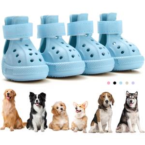 Dog Boots for Hot Pavement & Snow, Waterproof Non-Slip Dog Shoes with Reflective Straps, Adjustable Pet Booties for Small to Large Dogs, Outdoor Paw Protection, 4Pcs