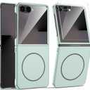 Magnetic for Samsung Galaxy Z Flip 7 Case, Compatible with MagSafe, Built-in Screen Protector, Flip7 Slim Hard Shockproof Phone Cover, Mint Green