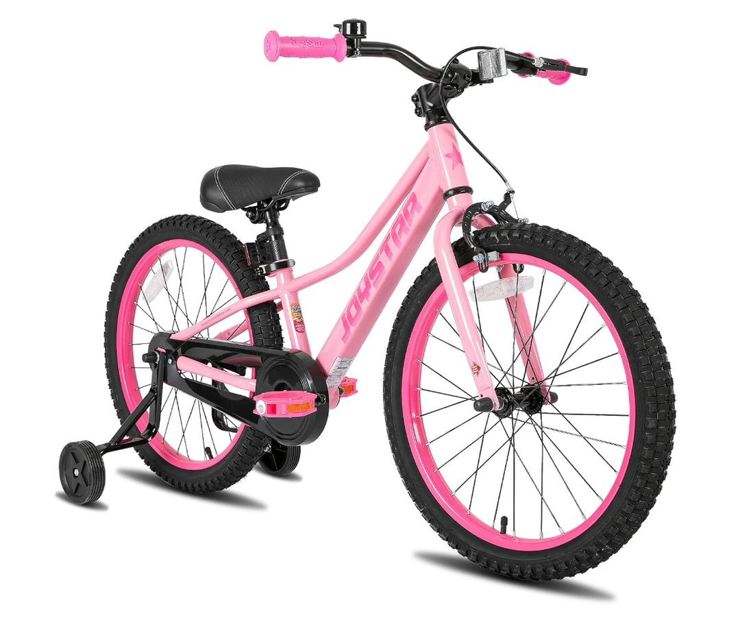 JOYSTAR 24" Kids Mountain Bike with Kickstand for Ages 7-12 Years Pink