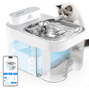 2025 Latest Cat Water Fountain, No Filter Cotton, App Monitoring Wastewater Separation Wireless Pet Fountain, 5000mAh Battery & Plug-in, 3L/101oz Water Dispenser for Cats Indoor, 2.4G Wi-Fi