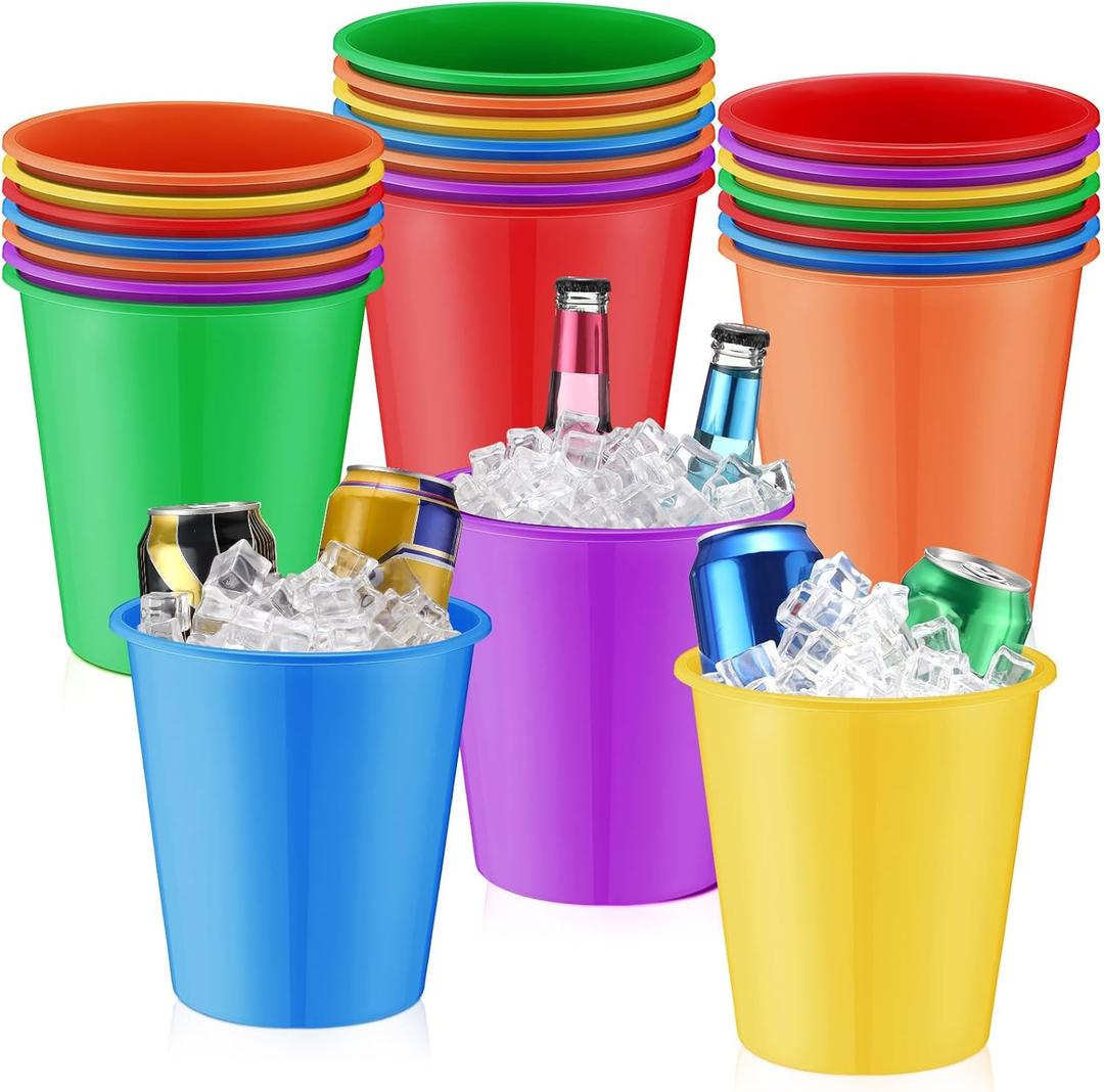 Layhit 24 Packs Plastic Ice Buckets for Parties 3 Liters Bucket Portable Ice Holder Disposable Cooler for Party Wedding Party Beverage Champagne Soda and Beer(Multicolour) Layhit 24 Packs Plastic Ice Buckets for Parties 3 Liters Bucket Portable Ice Holder Disposable Cooler for Party Wedding Party Beverage Champagne Soda and Beer(Multicolour)
