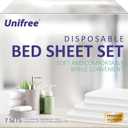 UNIFREE 7 Sets Disposable Bed Sheets Travel Sheets for Hotel,Portable Bedding Cover Bedspread, Disposable Bedding Set (79" *91")