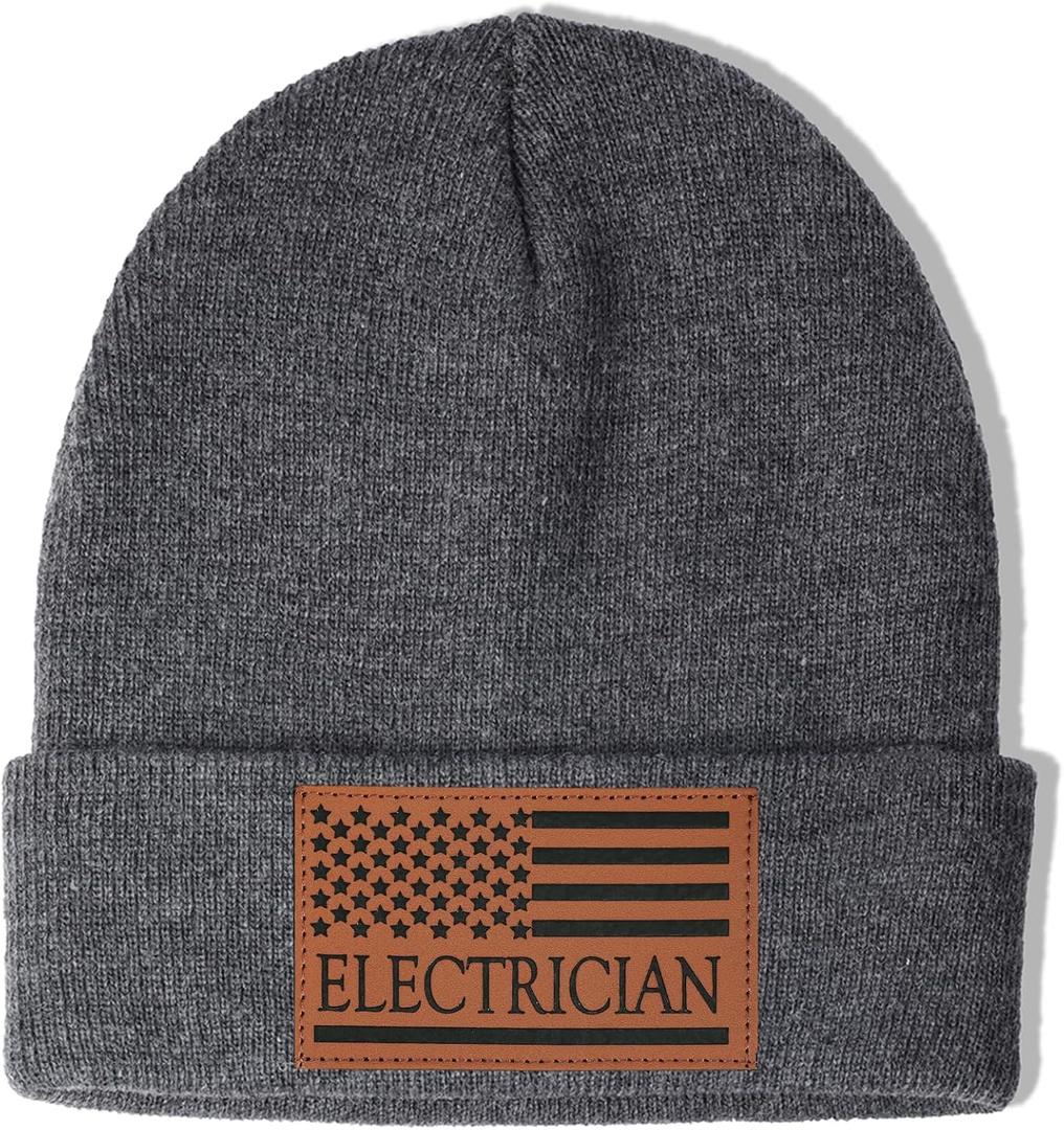 Firefighter Electrician Welder Beanie Hat Gifts for Men Dad Husband Birthday Students Graduation Gifts Accessories Gear Stuff (Eb-grey)
