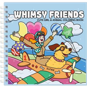 3 Pcs Whimsy Friends Adult Coloring Book for Relaxation - Gentle Symbiosis of Human and Animal Soothing Coloring Books for Adults Relaxation - Perfect Stress-Relieving Gift for Women
