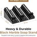 DOXOLOGY Black Marble Soap Dish Bathroom Organizer - Resin Soap Dish with Rectangular Design 3.7" L x 2.8" W - Self Draining Soap Dishes Keeps Countertop Neat - Marble Look Soap Tray for Sink