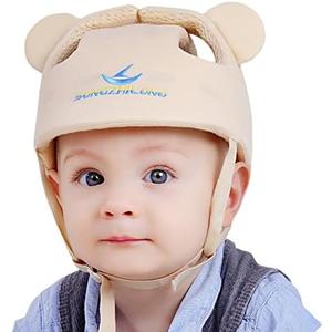 Ocanoiy Baby Infant Toddler Helmet Safety Headguard Head Protective Cushion Cute Children Adjustable Safety Helmet Hat Harnesses Cap Kid Child Crawl Walk Playing (Beige)