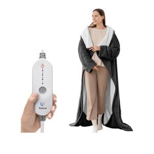 Wearable Heated Blanket with Foot Pocket & Sleeves, Electric Blanket Heated Robe for Women & Men, 5 Heat Settings, 3H Auto-Off, Machine Washable, ETL Certified, Gift-Ready, 50x70 Inches, Grey