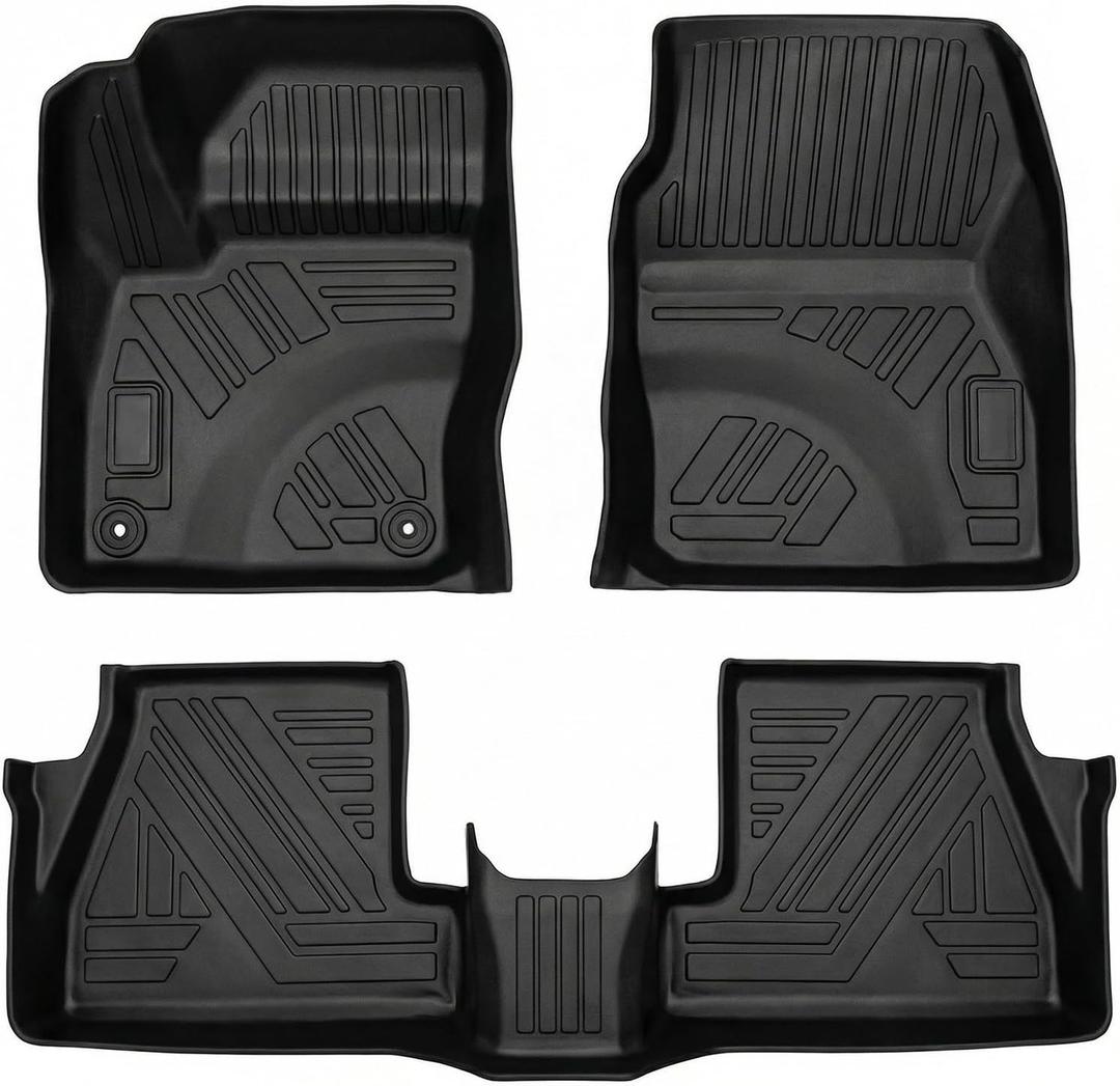 Focus Floor Mat - All Weather Waterproof Durable Anti-Slip Odorless TPE Front and Rear Row Set Custom-Fit Floor Liner Compatible with 2012-2018 Ford Focus