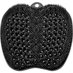 BESKAR Larger Shower Foot Scrubber Mat with Non-Slip Suction Cups- Cleans, Smooths, Exfoliates & Massages your Feet Without Bending, Improve Foot Circulation & Soothes Tired Feet, Black