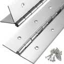 2 Pcs Heavy Duty Piano Hinge 48 Inch x 3 Inch Width, True 0.060'' Thick Stainless Steel Piano Hinge for Heavy Duty Cabinet, Door, Toolbox, Wooden Box, Metal Plate, Furniture, Industrial Project
