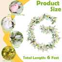 6FT Lighted Easter Garland,Easter Egg Garland Decorations with 20 LED Lights,Flowers,Lamb Ears Leaves,Timer,Easter Spring Floral Garlands for Mantle,Stairs,Door,Home,Fireplace, Party,Indoor