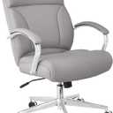 Amazon Basics Executive Desk Chair with Easy Assembly, 275lb Capacity, Oversized Cushion, 29.13"D x 25.2"W x 43.11"H, Grey Bonded Leather