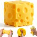 Cheese Squishy,Soft Squishy Cheese Block Squeeze Fidget Toy, Mini Stress Relief Sensory Toy - Fidget Novelty Toy and Gift for Kids and Adults