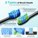 COSLUS C30 Electric Toothbrush for Adults: 3 Intensities & 5 Modes Customized for Effective Yet Gentle Ultra-Clean Feel, 2 Types of Heads for Gentle or Daily Care, Travel & Home Use, Black, 1PC