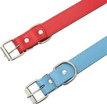 Teacup Dog Collar - Light Blue & Red, Width for Small Dogs & Cats, (Light Blue 9 feet, Red 11 feet)