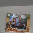 Pirate Action Figures Boat Playset Pirate Pretend Toys Pirate Ship with 6 Action Figures & Tree, Play Toy for Kids, Educational Learning Toys with Figurines, Trees and Boat- Gifts for Boys and Girls