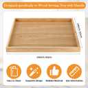 Mumufy 24 x 24'' Square Bamboo Large Serving Tray Platter Serving Tray with Handles Table Top Cheese Platter for Fruit Candy Coffee Dinner Kitchen Party Decorative Display(Wood Color)