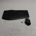 Wireless Keyboard and Mouse Combo, 2.4G Full Size Wave Keys Ergonomic Keyboard with Wrist Rest and 3-Level DPI Adjustable Wireless Ergonomic Mouse for Windows, Mac OS Desktop/Laptop/PC(Black)