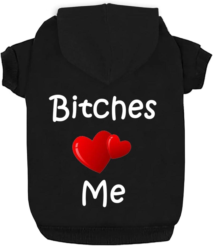 Dog Hoodies Dog Clothes Apparel Love Me Fleece Sweater Winter Sweatshirt Warm Cotton Grooming Hoodie for Small Dog Medium Large Dog Cat (Black, XXL)