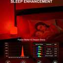 Red Light Therapy Night Light for Sleep Aid, 635nm Red Light for Sleep 5-Level Dimming & 4 Lighting Tempatures Support, Rechargeable LED Bedside Night Light for Adults & Kids Bedroom