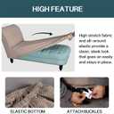 FantasDecor Chaise Lounge Cover Stretch Armless Chair Slipcover for Living Room Indoor Bedroom Soft Jacquard Fabric Machine Washable, Sand