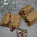 Mooliwe 50 Pcs Burlap Drawstring Bags with Boot Shape Tags, Western Cowgirl Gift Sacks Bulk 4 x 6 Inches Reusable Burlap Candy Pouch for Bachelorette Cowboy Baby Shower Wedding Party Favor(Brown)