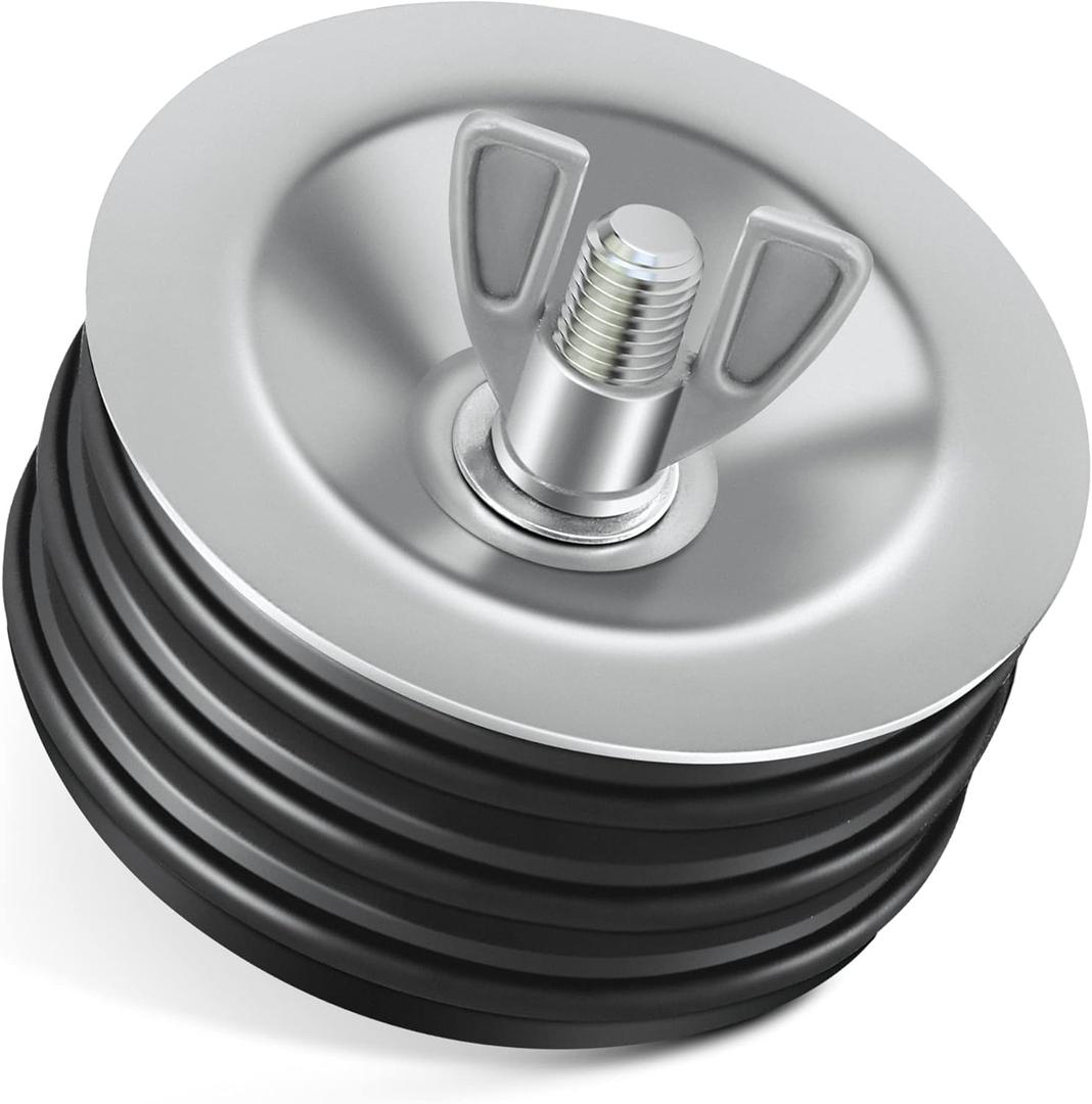 Dreyoo 1 Pcs 3 Inch End of Pipe Gripper Mechanical Plug, Steel Drain Pipe Cover with Galvanized Screw and Wing Nut for Outdoor Sewer Cleanout Drain