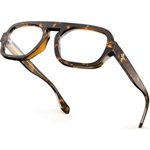 VISOONE Aviator Blue Light Blocking Glasses TR90 Anti-Glare Women Men JANE (Tortoise)