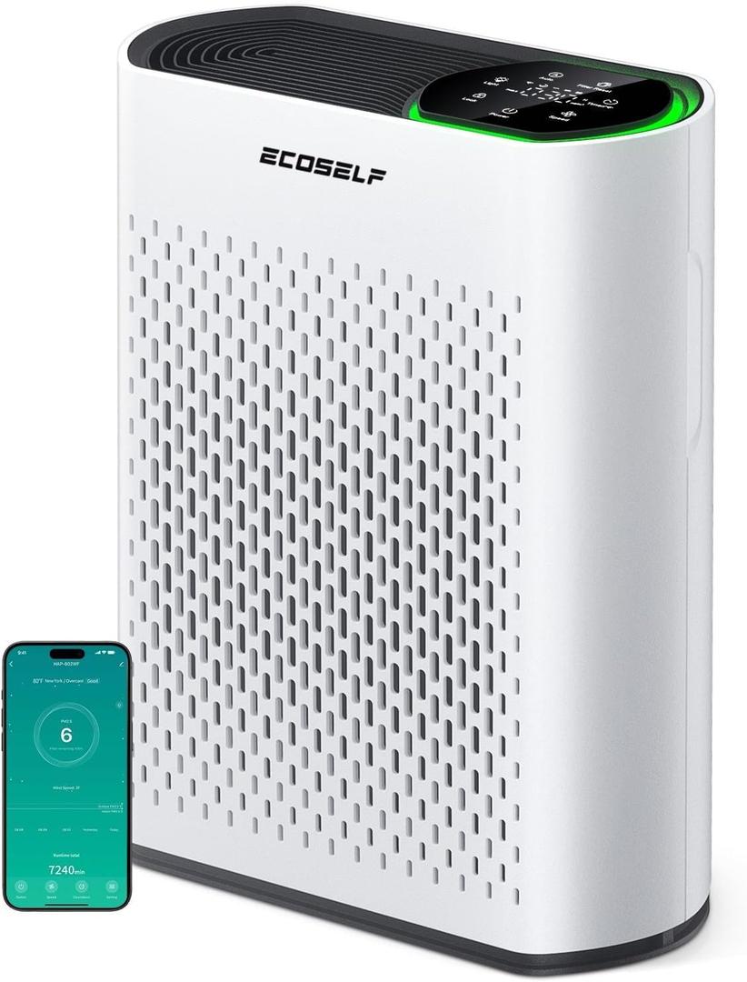 HEPA Air Purifier with PM 2.5 Air Quality Display 20dB Sleep Mode, Air Purifiers for Bedroom Office Living Room HAP602WF