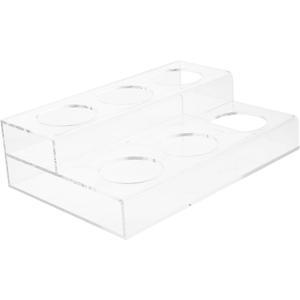Zerodeko Coffee Syrup Rack: Acrylic Wine Holder Coffee Bar - 6 Bottles Capacity Display Shelf for Wine Spices and Syrup - Transparent Rack for Kitchen Countertop