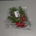 Veemoon 20Pcs Artificial Red Berry Stems,8. 25-11. 2 Inch Christmas Berry Picks Faux Pine Branches Home DIY Ornaments for Wedding Winter Holiday New Year