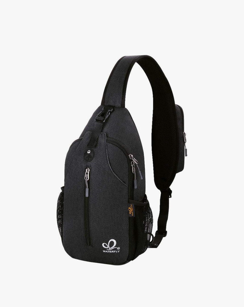WATERFLY Crossbody Sling Backpack Sling Bag Travel Hiking Chest Bag Daypack