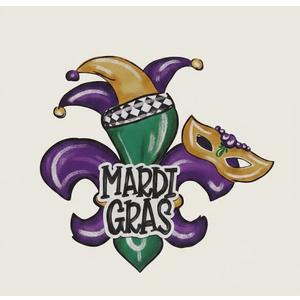 Large Mardi Gras Cutouts Decorations Cardboard Cutout  1 Pack