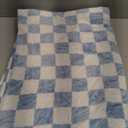 Checkered Blanket Flannel Throw Blankets Soft Cozy Checkered Grid Print Chessboard Gingham Pattern Throws for Bed Sofa Couch for All Seasons, 50x60 Inch, Blue