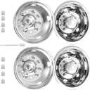 hightall 19.5 Wheel Simulators, 19.5" 10 Lug Stainless Steel Hubcaps,Polished Surface,2Pcs Front Wheel/2Pcs Rear Wheel,Bolts On Wheel Cover Set Compatible with Ford 2005-2025 F450/F550