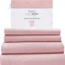 Posh Home Jersey Knit Sheet Set 3-Piece Soft Cotton Bed Sheets - Includes Flat Sheet, Fitted Sheet, & 1 Pillowcase - Twin XL, Pink