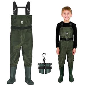 TIDEWE Chest Waders for Kids, Waterproof Youth Waders with Boot Hanger, Lightweight Durable PVC Kids Chest Waders with Boot for Fishing & Hunting (Size 4/5 Little Kid)