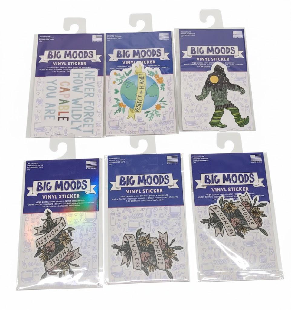 Jacent Vinyl Stickers Big Moods 6 Pack