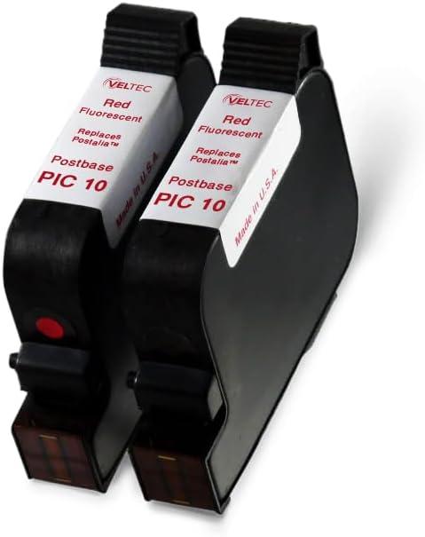 Veltec Red Florescent Ink Cartridge for FP PIC10 PostBase Models: #58.0052.3038.00, 20, 30, 45, 65, 85, Auto, Econ, Integra, Pro, ProDS and Semi Print Yield of 4000 Impressions (2-Pack)