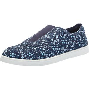 Spenco Women's Santa Maria Canvas Sneaker (5.5 Wide, Navy Floral)
