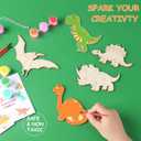Dinosaur Party Favors for Kids  12 Pack Dino Painting Kits Wooden Keychains Arts and Crafts for Kids, Birthday Party Rerturn Gifts Goodie Bag Filler Pinata Stuffers Activities Toy Classroom Prizes