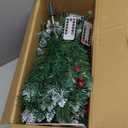 2 Pack Christmas Tree Urn Filler, Battery Operated with Timer, Pre-lit Warm White & Multi-Color Changing LED Lights, 21in Artificial Xmas Tree for Porch, Pathway, Yard, Outdoor Holiday Decoration