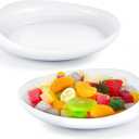 Hushee 2 Pcs Adaptive Scoop Plates 8 Inches Scooped Dish Suction Bowls with Silicone Anti-Slip Rubber Ring Eating Utensils for Elderly Disabled Handicapped from Parkinsons Dementia Stroke