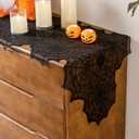 2 x Sioloc Halloween Table Runner, Black Lace Spider Web Table Runners for Masquerade Party, Creepy Table Cloth for Kitchen Indoor Dinner Table Festival Gatherings Decor (14x72inch)