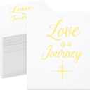 Sparkle and Bash Wedding Cocktail Napkins, Love is a Journey, Gold Foil (5 x 5 In, 100 Pack) - Bridal Shower Decorations