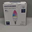 Lightinginside E12 Smart Light Bulbs 60W Equiv., Work with Alexa/Google Home/SmartLife, 500LM 6W RGBCW Candle Candelabra LED Light Bulbs, No Hub Required, 2.4G WiFi Bluetooth Bulb, ETL Listed, 6PCS