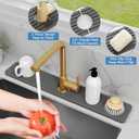 24'' Longer Faucet Mat for Kitchen Sink [Diatomite Stone Super Fast Drying] Stone Faucet Mat for Kitchen Sink Splash Guard Sinks Stones Quick Dry Around Faucets Stones Drying Mats Bathroom